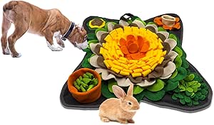 Snuffle Mat for Dogs, Slow Feeding, Interactive Game, Sniffing Pad, Puzzle Dog Toy, Promotes Natural Foraging Skills (Yellow)