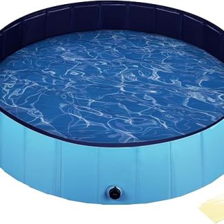 Fudajo Dog Pool 120 x 30 cm Non-Slip Dog Paddling Pool, Dog Swimming Pool Foldable PVC Dog Bathtub with Reinforced Edges, Portable Pool for Dogs