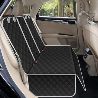 Alfheim Dog Blanket Car Rear Seat, Waterproof and Non-Slip Car Seat Covers, Car Blanket Dog Back Seat, Scratch-Resistant and Washable Dog Car Seat Cover Protector Universal for Trucks, SUVs (Black)