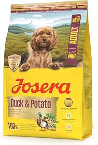 JOSERA Mini Adult Duck & Potato (1 x 3 kg) | Premium Dry Food for Adult Dogs of Small Breeds | Grain-Free | Small Croquettes | with Immune Plus for an Intact Immune System | Pack of 1