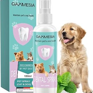 150 ml dental spray for dogs and cats, tartar remover dog against plaque and bad breath, dental care without brushes for fresh breath and healthy teeth, with mint