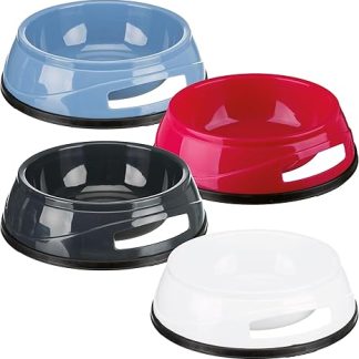 Trixie Plastic Dog Bowl with Rubber Base Ring, 14 cm Diameter