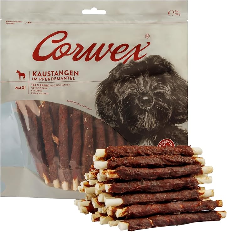 Corwex Chew Stick (500 g, Horse) Coated with Meat, Grain-Free, Premium Chew Snack for Sensitive Dogs