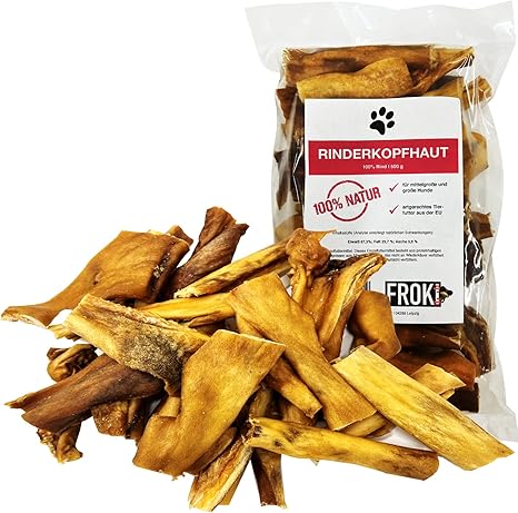 FROKI Premium Beef Scalp for Large and Small Dogs 500 g 100% Beef 100% Natural Food Snack Dog Treats Chew Snack Dental Care No Additives