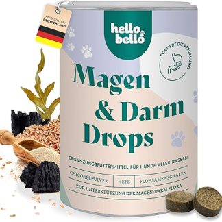 HELLOBELLO Cold-pressed gastrointestinal drops for dogs, 350 g, soft with brewer's yeast, 37% lamb and seaweed - grass and fecal eater drops, dog, against heartburn, stomach protection, stomach