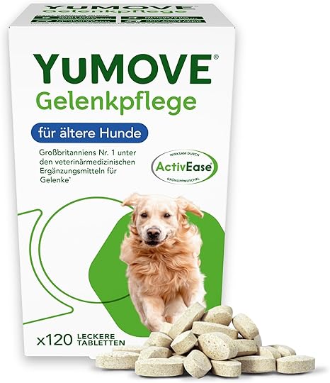 YuMOVE Green-lipped Mussel Dog Joint Tablets - 120 Tablets - Joint Tablets Dog - For Older Dogs from 8 Years - Mobility and Joint Function with Omega-3, Glucosamine, Chondroitin and Vitamin E