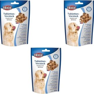 Trixie Pill Hideaway for Dogs | Pack of 3 | 3 x 100 g | Supplementary Food for Dogs | Makes Drug Administration Easier | Opening for Tablets