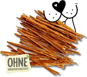 Naturbiss 100% Natural Dog Treats - Kauspaghetti Bovine Chew Sticks 150 g - Barf Treats - Monoprotein, Low Fat and Protein Rich - No Additives, Seniors & Puppies - Dry Barf for Dogs