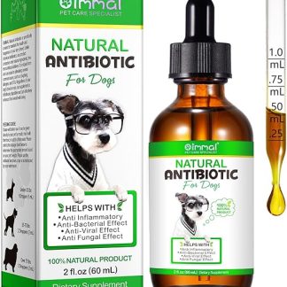 Natural Antibiotics for Dogs 60 ml, Dog Antibiotics for Infections, Anti-Inflammatory, Antibacterial, Viral Fungus, Relieves Cough Allergies & Urinary Tract Infections, No Artificial Additives
