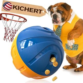 KADTC Treat Ball with Giggle Sound - Adjustable Feed Output - Basketball Toy - Puzzle Slow Feeding Ball for Medium, Large and Extra Large Dogs that Chew Heavily
