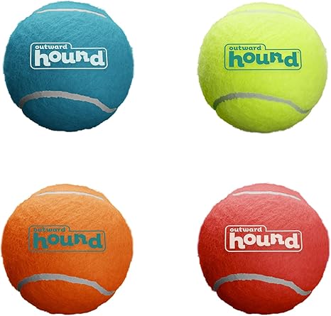 Outward Hound Squeaker Ballz - Hundespielzeug zum Apportieren - Größe S - 4er-Pack