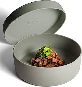ne&no® Silicone Dog Bowl 1200 ml with Lid for Small and Medium Dogs | Airtight Sealed in the Fridge | Feeding Bowl Dog Non-Slip | Feeding Bowl Dog Set