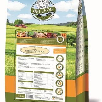 Bellfor Wiesen-Schmaus High-Quality Cold-Pressed Dry Food for Dogs with Chicken Grain-Free Protein Source with Very Low Allergy Potential (10 kg)