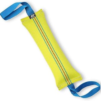 Bull Fit Biting sausage for dogs, 30 cm, with two loops, very robust dog toy for training, tug of war and tug games with dog, handmade from high-quality fire hose