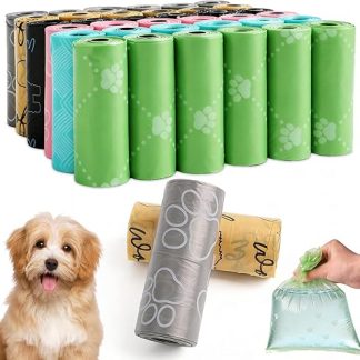 Koxtyzo Dog Waste Bags, Colourful 570 Pieces, 38 Rolls, Biodegradable Waste Bags for Dogs, Portable Poop Bags, Leak-Proof, Dog Poop Bags, 6 Colours, 30 x 22 cm for All Dog Breeds