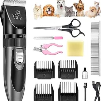 FACAIO Quiet Dog Clippers | Professional Clippers | Dog Cat Pet Hair Trimmer | Electric Dog Trimmer | Cordless Hair Trimmer | Cordless Pet Hair Trimmer (Grey)