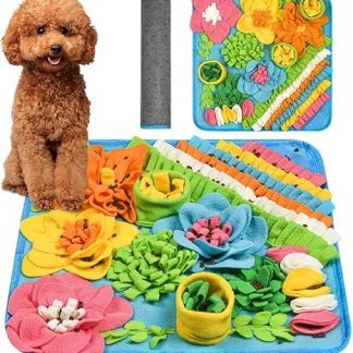 OSDUE Sniffing Rug Dog, Food Sniffing Feeding Mat, Dog Sniffing Mat, Puppy Training Mat, Sniffing Toy, Interactive Dog Toy, Dog Play Mat for All Dog Breeds, 39 x 39 cm
