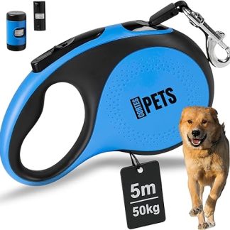 CORTESPETS Extendable Dog Lead 5 m for Small and Large Dogs up to 50 kg Max. High-Quality Retractable Lead with Comfortable Handle