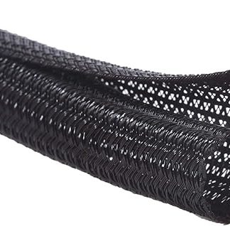 Alex Tech Self-Locking Cable Conduit Woven Cable Sheath Cable Protector Cuttable Black for TV Computer Home Cinema Automotive Cable Home and Office 13 mm – 3.1 Metres