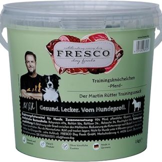 FRESCO Dog Martin Rütter Training Ankle Horse 1 kg Bucket Grain-Free Dog Food Training Snack Healthy and Natural No Artificial Additives Made in Germany