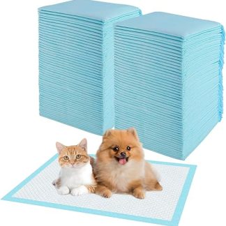 Foymlon Pack of 100 Puppy Pads, 33 x 45 cm, PIPI Mats for Dogs, Puppy Pads with 6 Layers Design, Quick Drying and Absorbing Moisture, Suitable for Dogs, Cats and Pigs