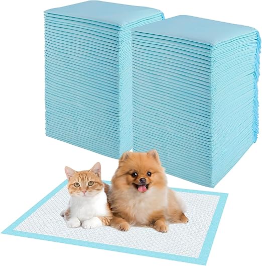 Foymlon Pack of 100 Puppy Pads, 33 x 45 cm, PIPI Mats for Dogs, Puppy Pads with 6 Layers Design, Quick Drying and Absorbing Moisture, Suitable for Dogs, Cats and Pigs