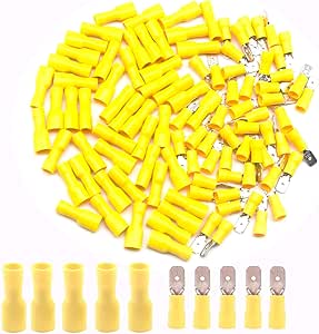 CEEYSEE 100pcs Male / Female Insulated Splice Terminals Wire Crimp Connectors (PSY)