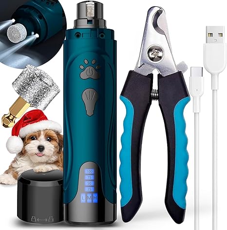 YABIFE Claw Grinder for Dogs, Electric Dog Claw Cutter, Super Quiet Dog Claw File, Animal Claw Grinder for Small Large Dogs Cats Claw Care & Pet Care, 3 Speeds