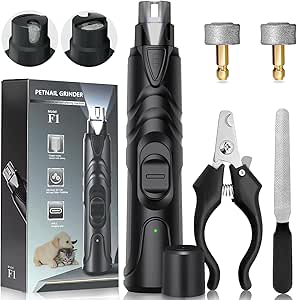 PQETBV Dog Claw Grinder, 2-Speed, Claw Grinder for Pets, Rechargeable Dog Nail Grinder, Claw File Dog for Large, Medium and Small Dogs