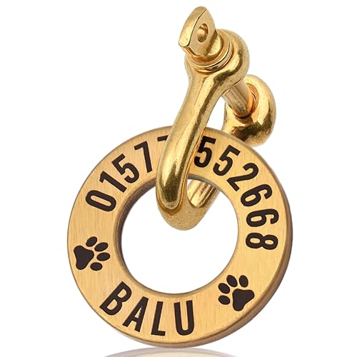 TMT Premium Engraved Dog Tag - Dog Tag with Twist-to-Open Mechanism | Dog Tag Personalised with Phone Number | Dog Tag for Collars - Robust, Durable & Customisable