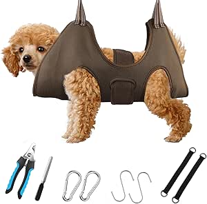 DaizySight Dog Grooming Hammock Set for Small Dogs Claws Hairdresser - Size S, Hanging Harness for Nail Trimming, Claw Cutter, Pet Care