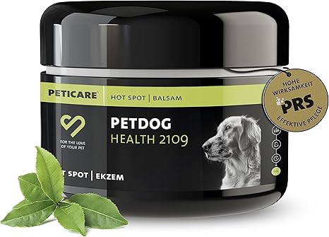 Peticare petDog Health 2109 Hot Spot Balm for Dogs | Especially for Hotspots & Eczema of All Types | Relieves Itching & Supports Regeneration Process | Unique PRS® System for Long Effect