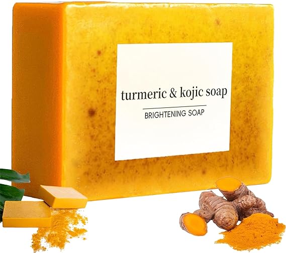 Turmeric Kojic Acid Cleansing Soap, Turmeric Soap Bar for Face & Body, Turmeric Kojic Acid Soap Bar, Tumeric Soap, Kojic Acid and Turmeric Cleansing Pads, Kojic Acid and Turmeric Soap (1 Piece)