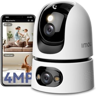 Imou 3K + 2K UHD Dual Cameras Indoor Surveillance Camera with Person/Pet Detection, 360° PTZ WiFi Indoor Dog Camera, Colour Night Vision, Automatic Tracking, 2-Way Audio, Siren, Private Mode