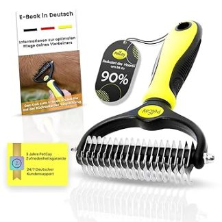 PetCay Premium Undercoat Brush, Detangling Curry Comb for Dogs and Cats with Medium to Long Hair - Undercoat Brush Against Tangles and Undercoat