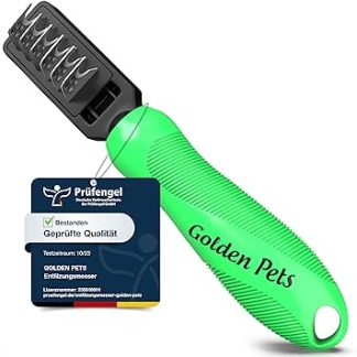 Golden Pets Detangling knife, removes knots and tangles, suitable for short to long hair, small - large animals, rounded blade, includes free care manual (English language not guaranteed).