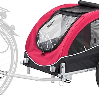 Trixie 12814 Bicycle Trailer, M: 63 × 68 × 75/137 cm, black/red