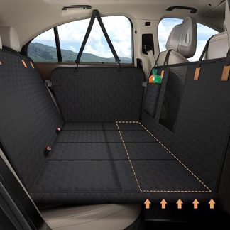 BMaoBBo Dog Blanket Car Rear Seat [127 x 62 cm], Waterproof, Scratch-Resistant with Hard Shell (300 Pound Load Capacity), Back Seat Protection for SUV and Family Car, Removable, Washable with