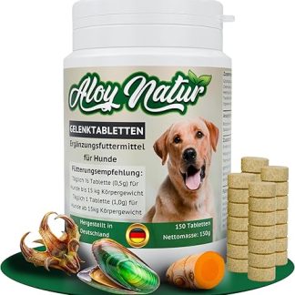 Joint Tablets for Dogs, 150 Tablets Enough for up to 10 Months, High Green-Lipped Mussel Content in Full Fat Quality, Devil's Claw & MSM, Joint Tablets for Dogs, Strengthen Joint Function