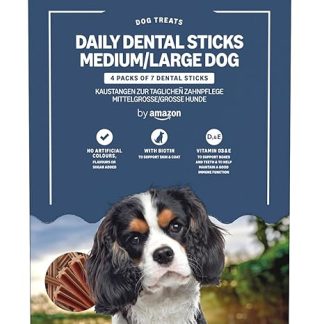 by Amazon - Chew Sticks for Daily Dental Care - Medium/Large Dogs, 4 x 270 g (1.08 kg)