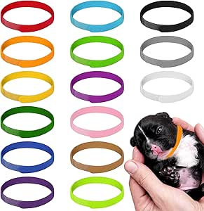 tonyg-p Pack of 15 Puppy ID Collars, Adjustable Soft Puppy Kitten Collars for Newborns Puppies Kittens