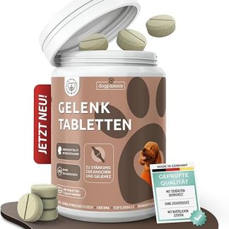 Joint Tablets Dog [Made in Germany, Sugar-Free & Laboratory Tested] Highly Effective Formula with Green-Lipped Mussel, MSM, Glucosamine, Curcuma, Pomegranate & Devil's Claw for Bones and Joints (150 g