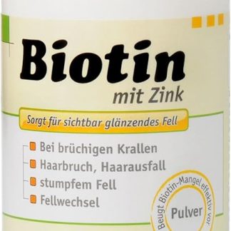 BIOTIN Biotine avec zinc en poudre pot de 220 g pour chiens, chat et chevaux/ANIBIO