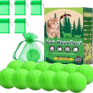 FePen Cat Repellent for Outdoors, Pack of 12 Cat Deterrent Outdoors, Natural, with 5 Non-Woven Bags, Cat and Dog Repellent for Outdoor and Indoor, Cat Repelling Garden
