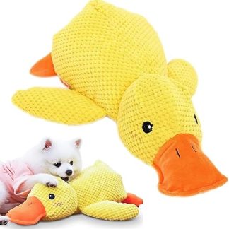 Sunshine smile 38 x 45 cm Duck Dog Toy, Anti-Stress Duck Dog, Squeaky Toy, Dog Cuddly Toy, Interactive Dog Toy, Indestructible, Dog Toys for Small, Medium Dogs