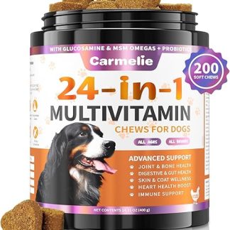 24-in-1 Supplementary Snacks for Dogs - 200 Chew Sticks with Selected Ingredients such as Omega-3 - Supports Vitality & Daily Nutrition - Chicken Flavour