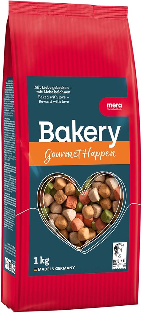 MERA Bakery Gourmet Happen (1 kg), Dog Treats for Training or Snack, Treats for Dogs Made from Natural Ingredients, Gently Baked Dog Biscuits