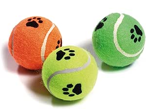 Karlie 45650 Tennis Balls with Squeaker Assorted Colours Set of 3