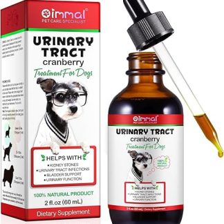 Dog Urine Tract Infection Treatment Drops, Dog UTI Healing Drops with Cranberry Extract, Supports Bladder, Kidney Stone, Prevention of Incontinence in Urinary Support, Health for Dogs 60 ml