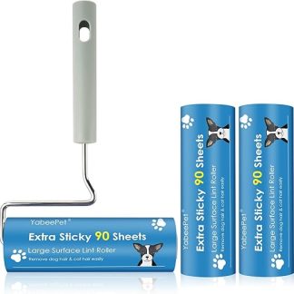 Large Surface Adhesive Roll 16cm Hair Topper Extra Sticky Dog Cat Clothes Furniture 90 Sheets (1 Roll + 2 Refills)